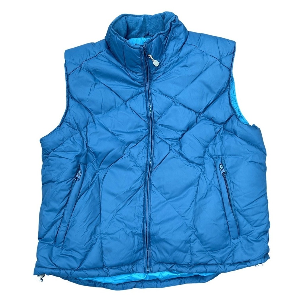 Cabela's Puffer Vest Goose Down Womens Size Large Blue